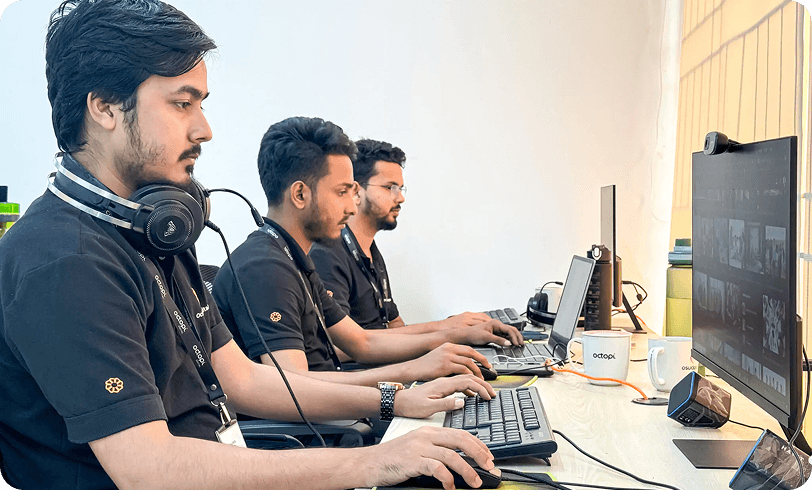 Team working together at office